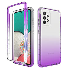 Coque Ultra Fine Transparente Souple Housse Etui 360 Degres Avant et Arriere Degrade JX1 pour Samsung Galaxy A33 5G Violet