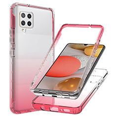 Coque Ultra Fine Transparente Souple Housse Etui 360 Degres Avant et Arriere Degrade JX1 pour Samsung Galaxy A42 5G Rouge