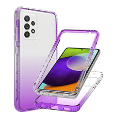 Coque Ultra Fine Transparente Souple Housse Etui 360 Degres Avant et Arriere Degrade JX1 pour Samsung Galaxy A52 4G Violet