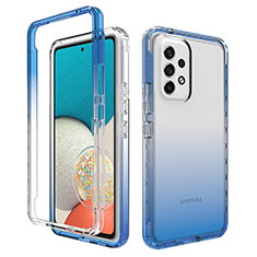 Coque Ultra Fine Transparente Souple Housse Etui 360 Degres Avant et Arriere Degrade JX1 pour Samsung Galaxy A53 5G Bleu