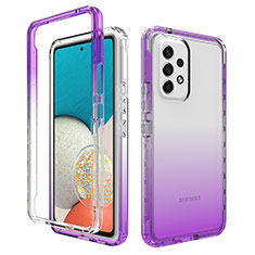 Coque Ultra Fine Transparente Souple Housse Etui 360 Degres Avant et Arriere Degrade JX1 pour Samsung Galaxy A53 5G Violet