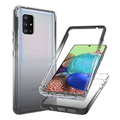 Coque Ultra Fine Transparente Souple Housse Etui 360 Degres Avant et Arriere Degrade JX1 pour Samsung Galaxy A71 5G Noir