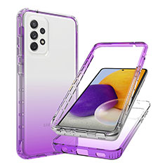 Coque Ultra Fine Transparente Souple Housse Etui 360 Degres Avant et Arriere Degrade JX1 pour Samsung Galaxy A72 4G Violet