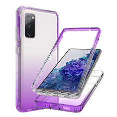 Coque Ultra Fine Transparente Souple Housse Etui 360 Degres Avant et Arriere Degrade JX1 pour Samsung Galaxy S20 FE (2022) 5G Violet