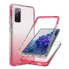 Coque Ultra Fine Transparente Souple Housse Etui 360 Degres Avant et Arriere Degrade JX1 pour Samsung Galaxy S20 Lite 5G Rouge