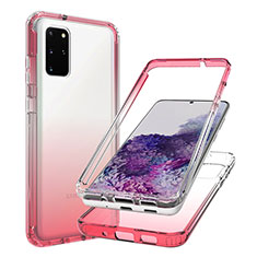 Coque Ultra Fine Transparente Souple Housse Etui 360 Degres Avant et Arriere Degrade JX1 pour Samsung Galaxy S20 Plus 5G Rouge