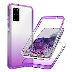 Coque Ultra Fine Transparente Souple Housse Etui 360 Degres Avant et Arriere Degrade JX1 pour Samsung Galaxy S20 Plus 5G Violet