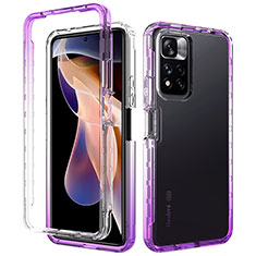 Coque Ultra Fine Transparente Souple Housse Etui 360 Degres Avant et Arriere Degrade JX1 pour Xiaomi Poco X4 NFC Violet