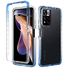 Coque Ultra Fine Transparente Souple Housse Etui 360 Degres Avant et Arriere Degrade JX1 pour Xiaomi Redmi Note 11 Pro+ Plus 5G Bleu