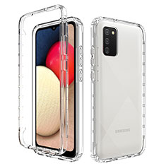 Coque Ultra Fine Transparente Souple Housse Etui 360 Degres Avant et Arriere Degrade JX4 pour Samsung Galaxy M02s Clair