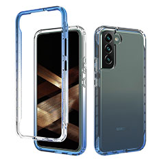 Coque Ultra Fine Transparente Souple Housse Etui 360 Degres Avant et Arriere Degrade M01 pour Samsung Galaxy S25 5G Bleu