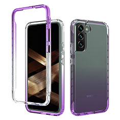 Coque Ultra Fine Transparente Souple Housse Etui 360 Degres Avant et Arriere Degrade M01 pour Samsung Galaxy S25 5G Violet