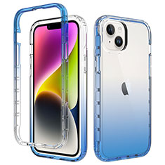 Coque Ultra Fine Transparente Souple Housse Etui 360 Degres Avant et Arriere Degrade pour Apple iPhone 13 Bleu