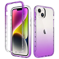 Coque Ultra Fine Transparente Souple Housse Etui 360 Degres Avant et Arriere Degrade pour Apple iPhone 13 Violet