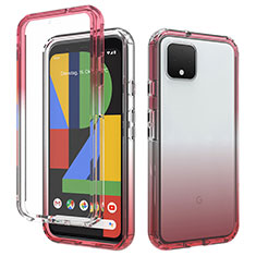 Coque Ultra Fine Transparente Souple Housse Etui 360 Degres Avant et Arriere Degrade pour Google Pixel 4 Rouge