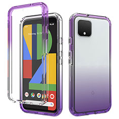 Coque Ultra Fine Transparente Souple Housse Etui 360 Degres Avant et Arriere Degrade pour Google Pixel 4 Violet