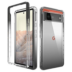 Coque Ultra Fine Transparente Souple Housse Etui 360 Degres Avant et Arriere Degrade pour Google Pixel 6 5G Gris Fonce