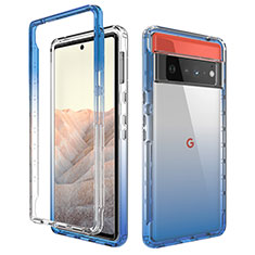 Coque Ultra Fine Transparente Souple Housse Etui 360 Degres Avant et Arriere Degrade pour Google Pixel 6 Pro 5G Bleu