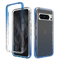 Coque Ultra Fine Transparente Souple Housse Etui 360 Degres Avant et Arriere Degrade pour Google Pixel 8 Pro 5G Bleu