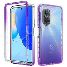 Coque Ultra Fine Transparente Souple Housse Etui 360 Degres Avant et Arriere Degrade pour Huawei Nova 9 SE Violet