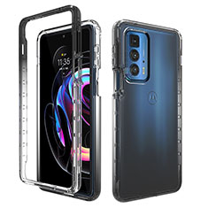 Coque Ultra Fine Transparente Souple Housse Etui 360 Degres Avant et Arriere Degrade pour Motorola Moto Edge 20 Pro 5G Noir