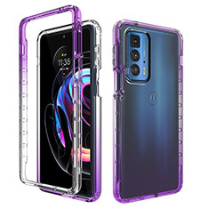 Coque Ultra Fine Transparente Souple Housse Etui 360 Degres Avant et Arriere Degrade pour Motorola Moto Edge 20 Pro 5G Violet