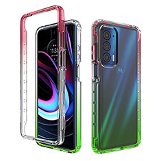 Coque Ultra Fine Transparente Souple Housse Etui 360 Degres Avant et Arriere Degrade pour Motorola Moto Edge (2021) 5G Colorful