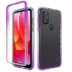 Coque Ultra Fine Transparente Souple Housse Etui 360 Degres Avant et Arriere Degrade pour Motorola Moto G Play (2023) Violet