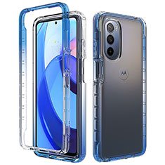 Coque Ultra Fine Transparente Souple Housse Etui 360 Degres Avant et Arriere Degrade pour Motorola Moto G Stylus (2022) 5G Bleu