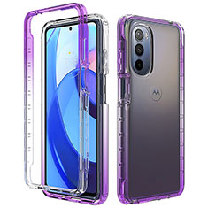 Coque Ultra Fine Transparente Souple Housse Etui 360 Degres Avant et Arriere Degrade pour Motorola Moto G Stylus (2022) 5G Violet