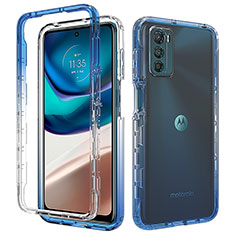 Coque Ultra Fine Transparente Souple Housse Etui 360 Degres Avant et Arriere Degrade pour Motorola Moto G42 Bleu