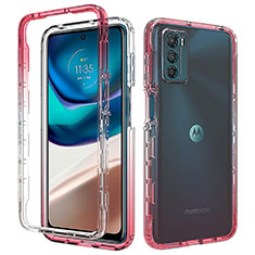 Coque Ultra Fine Transparente Souple Housse Etui 360 Degres Avant et Arriere Degrade pour Motorola Moto G42 Rouge