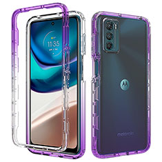 Coque Ultra Fine Transparente Souple Housse Etui 360 Degres Avant et Arriere Degrade pour Motorola Moto G42 Violet