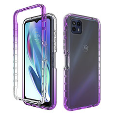 Coque Ultra Fine Transparente Souple Housse Etui 360 Degres Avant et Arriere Degrade pour Motorola Moto G50 5G Violet