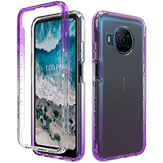 Coque Ultra Fine Transparente Souple Housse Etui 360 Degres Avant et Arriere Degrade pour Nokia X100 5G Violet