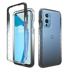 Coque Ultra Fine Transparente Souple Housse Etui 360 Degres Avant et Arriere Degrade pour OnePlus 9 5G Gris Fonce