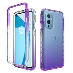 Coque Ultra Fine Transparente Souple Housse Etui 360 Degres Avant et Arriere Degrade pour OnePlus 9 5G Violet