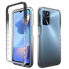 Coque Ultra Fine Transparente Souple Housse Etui 360 Degres Avant et Arriere Degrade pour Oppo A16 Noir