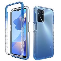 Coque Ultra Fine Transparente Souple Housse Etui 360 Degres Avant et Arriere Degrade pour Oppo A16s Bleu