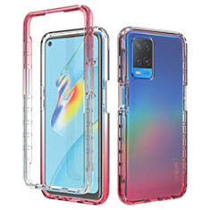 Coque Ultra Fine Transparente Souple Housse Etui 360 Degres Avant et Arriere Degrade pour Oppo A54 4G Rouge