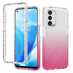 Coque Ultra Fine Transparente Souple Housse Etui 360 Degres Avant et Arriere Degrade pour Oppo A54 5G Rouge