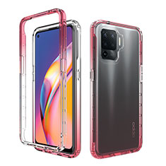 Coque Ultra Fine Transparente Souple Housse Etui 360 Degres Avant et Arriere Degrade pour Oppo F19 Pro Rouge