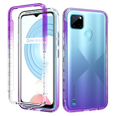 Coque Ultra Fine Transparente Souple Housse Etui 360 Degres Avant et Arriere Degrade pour Realme C25Y Violet