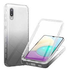 Coque Ultra Fine Transparente Souple Housse Etui 360 Degres Avant et Arriere Degrade pour Samsung Galaxy A02 Noir