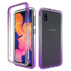 Coque Ultra Fine Transparente Souple Housse Etui 360 Degres Avant et Arriere Degrade pour Samsung Galaxy A10e Violet