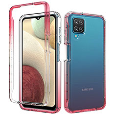 Coque Ultra Fine Transparente Souple Housse Etui 360 Degres Avant et Arriere Degrade pour Samsung Galaxy A12 5G Rouge