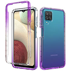 Coque Ultra Fine Transparente Souple Housse Etui 360 Degres Avant et Arriere Degrade pour Samsung Galaxy A12 5G Violet