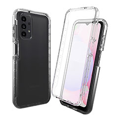 Coque Ultra Fine Transparente Souple Housse Etui 360 Degres Avant et Arriere Degrade pour Samsung Galaxy A13 4G Gris Fonce