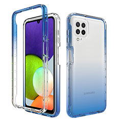 Coque Ultra Fine Transparente Souple Housse Etui 360 Degres Avant et Arriere Degrade pour Samsung Galaxy A22 4G Bleu