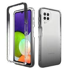 Coque Ultra Fine Transparente Souple Housse Etui 360 Degres Avant et Arriere Degrade pour Samsung Galaxy A22 4G Gris Fonce